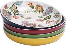 Ceramic 35oz Dinner Bowls, Set of 4, for Pasta, Salad Microwave Dishwasher Safe