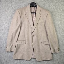 Jos A. Bank Blazer Men's 46L Beige Tan 100 Cashmere Sport Coat Suit Jacket EUC