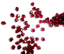 140 Pcs Czech Glass Faceted Bicone Spacer Beads, 6mm, Garnet Red