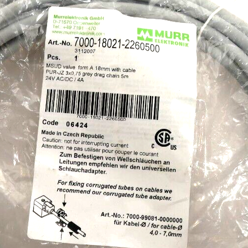 Cavo Elettronico Murrelektronik 7000-40961-2260500 - Nuovo In Confezione Originale