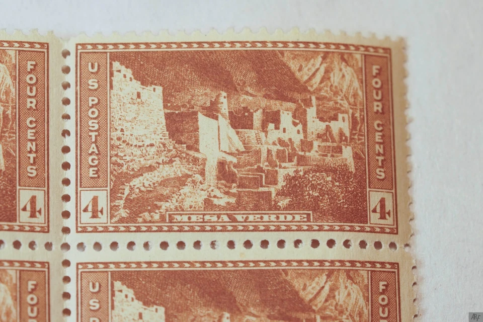1934 US Scott #743 Mesa Verde Block of 4 MNH Mint Never Hinged - Image 4 of 4