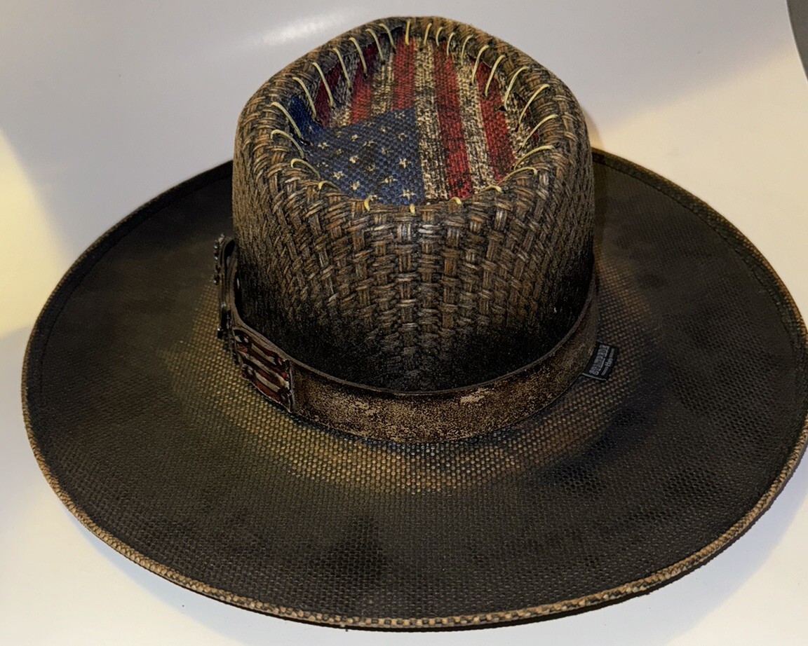 Stampede Hats American Flag Eagle Genuine Canvas Cowboy Hat