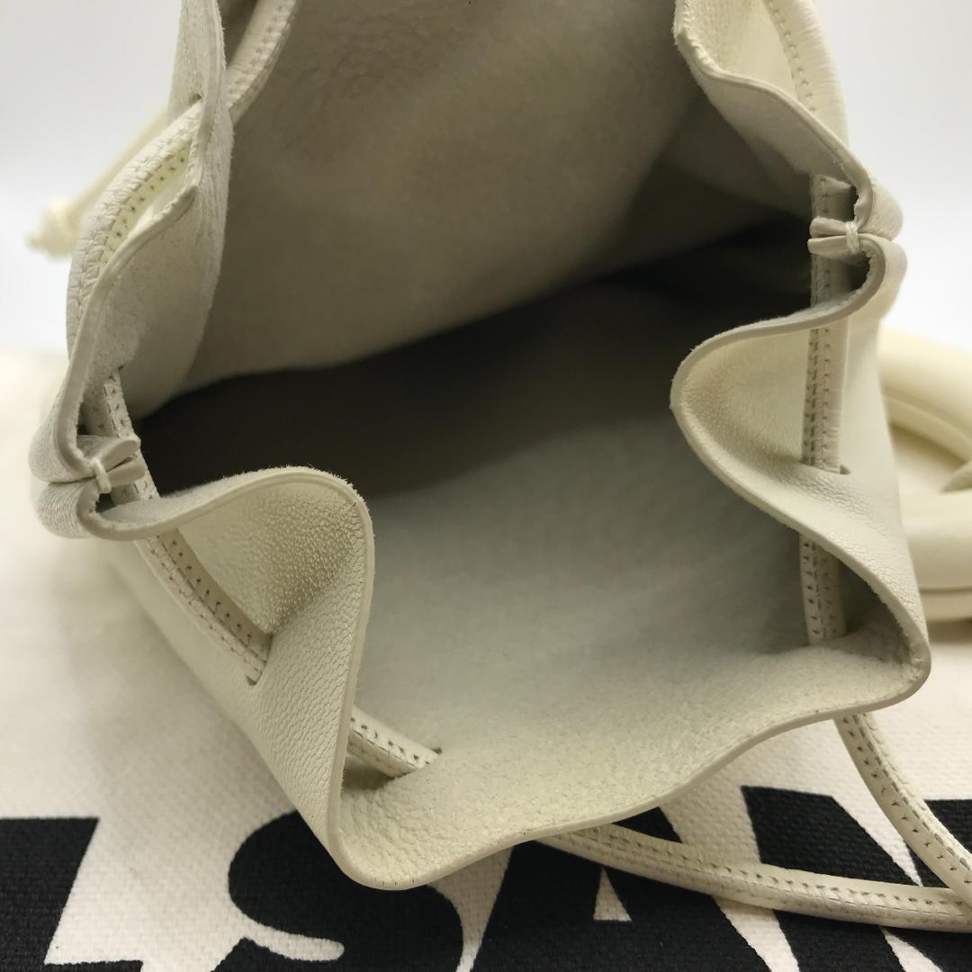 Jil Sander Drawstring Ring Handle Bag Leather Ivo… - image 4