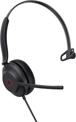 Yealink UH35 Teams Certified-Single Ear Wired Headset, 2 Noise Cancelling Mics
