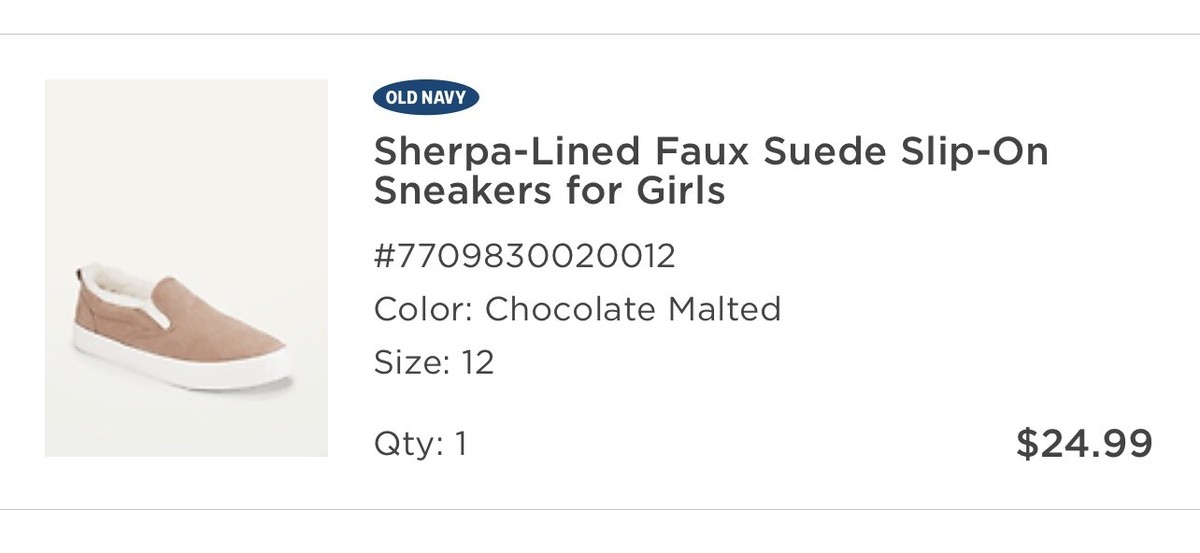 Old Navy Kids Sherpa Lined Slip On Shoes