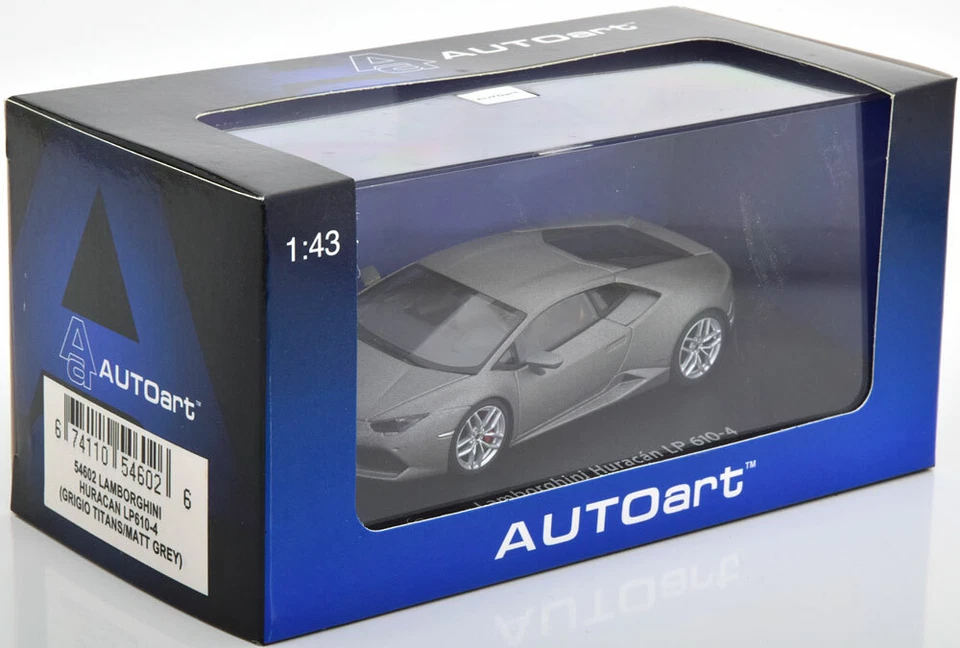 Lamborghini Huracan LP 610-4 2014 Grigio Titans Autoart 54602 1/43 gris metal Foto 3 de 3