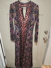 Free People Cabaret Sunrise Combo Long Sleeve Lined Maxi Dress Size Xs