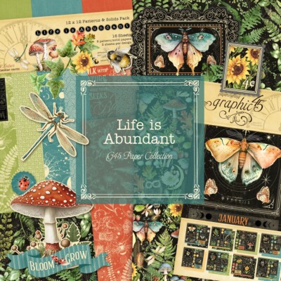 GRAPHIC 45 LIFE IS ABUNDANT COMPLETE COLLECTION MINUS THE STAMPS NATURE CALENDAR
