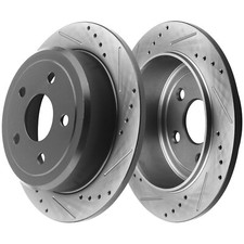 Rear DRILLED and SLOTTED Disc Brake Rotors Set for 2007 - 2017 Jeep Wrangler JK