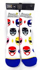 Mighty Morphin Power Rangers Novelty Crew Socks Size 6-13 One Pair Super Hero