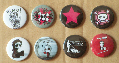 Emo Girl Pins and Buttons for Sale