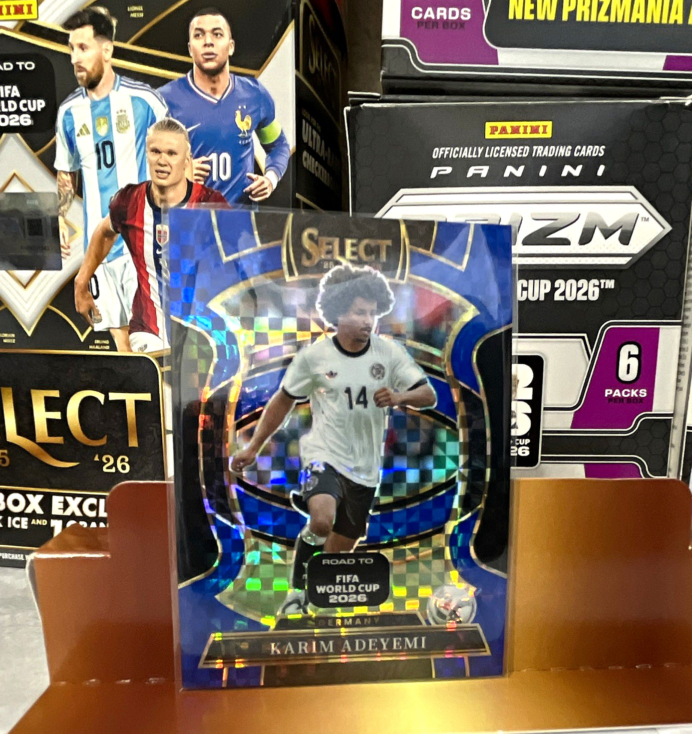 Panini Select Road to FIFA World Cup 26 Karim Adeyemi #6 Blue Checkboard Germany