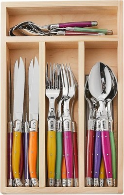 Jean Dubost JD07-13154 Fruity 24 Piece Flatware Set - Multicolored (Open Box)