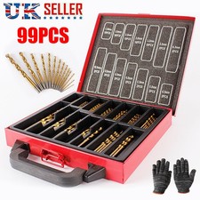 HSS Drill Bit Set 99 Piece With Lumberjack Metal Storage Case 1.5mm - 10mm Bits
