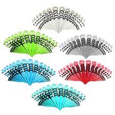 50 Stück kleine große Messgeräte Set, Acryl Taper Plug Tunnel Body Piercing Schmuck