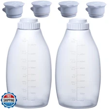 Yumcaps Squeeze Bottle with 4 Unique Cap Adapters – 2 Refillable Sauce Bottle