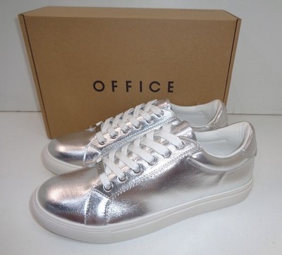 OFFICE Ladies Womens Shoes Trainers Silver Lace Up Comfy RRP £44