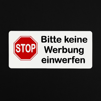 3er Set STOP Aufkleber   Bitte keine Werbung einwerfen   5,5 x 2 cm