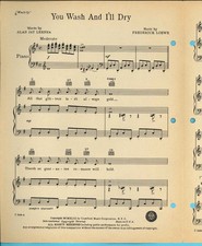Fred. LOEWE - WHAT’S UP: You Wash and I'll Dry - Alan J. Lerner - 1943 Broadway