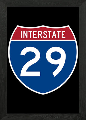INTERSTATE 29 USA Gerahmtes Wandbild Poster Leinwanddruck Bild