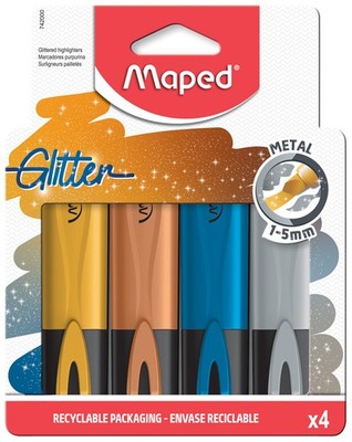 Maped Textmarker GLITTER METAL 4er Etui