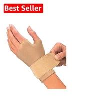 Adjustable Compression Gloves in Beige - Small Size for Aching Hands and Wrists