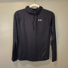 Under Armour Women's Heatgear Loose Fit Pullover Hooded Shirt, Size XS, Black