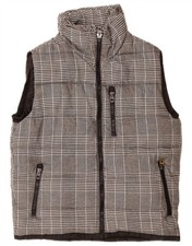Gilet uomo imbottito Zara UK 42 XL grigio check poliestere CS03