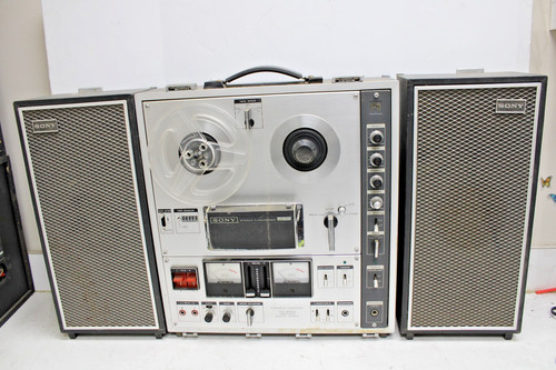 Sony TC-630 3 Head Reel To Reel Tape Recorder w/2 Mics & 2 Speakers-AS IS