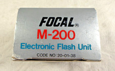 Vintage Focal M-200 Electronic Flash Unit Hot Shoe Camera Flash w Box Untested