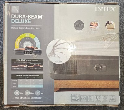 Intex Dura Beam Deluxe Pillow Raised Bed with Built In Pump, Queen