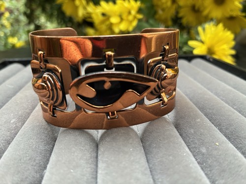 Mid-Century Modern Articulate Cuff Copper Bracelet