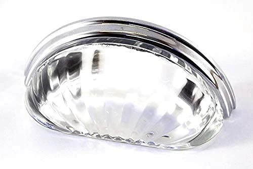 PACK de 5 tiradores/perillas de vidrio de melón con forma de carcasa con distancia de montaje de 3 pulgadas... Foto 3 de 4