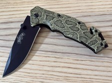 8  Snake Design Folding Pocket Knife Spring Assist Glass Breaker Spring Assist