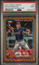 2024 Topps Chrome David Hamilton RC Gold Wave #49 PSA 9 Mint 10/50 Brewers