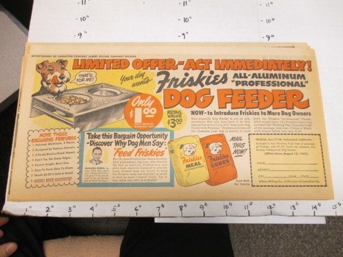 newspaper ad 1949 FRISKIES dog food Carnation Maxwell Riddle premium ...
