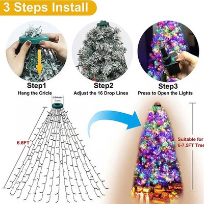 LED Weihnachtsbaum Girlande Dekoration Outdoor warmweiß RGB blinkend