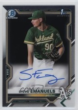 2021 Bowman Chrome Prospects Auto Stevie Emanuels #CPA-SE Auto sy5