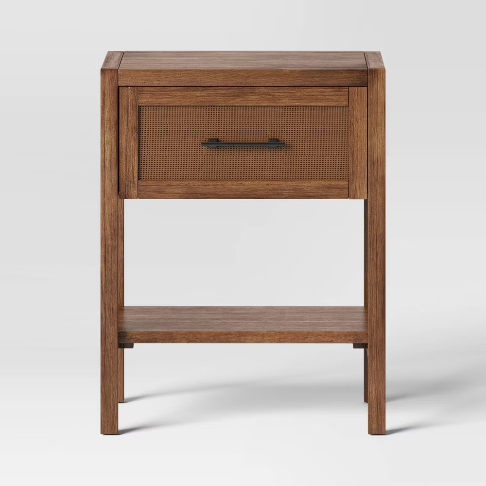Warwick End Table with Drawer Brown - Threshold
