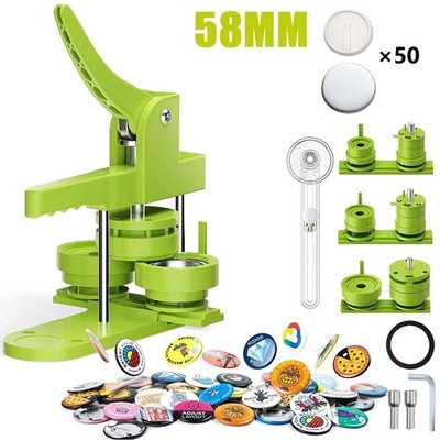 Buttonmaschine Knopfmachermaschine 58 mm Badgemaker Buttonpresse mit 50 Stk.
