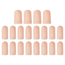 Silicone Finger Tips Protectors Gloves Breathable Caps, 20 Pcs