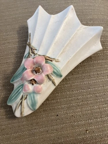 McCoy “Blossom Time” Floral Wall Pocket / Vase Planter 1940’s