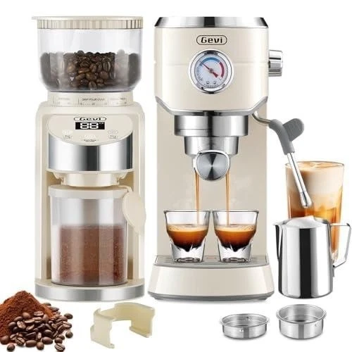 Gevi 20 Bar Espresso Machine W/ Burr Grinder 35 Settings Frother Beige
Opens in a new window or tab
