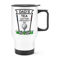 Personalisiert Golf Tee Reise Becher Tasse Griff Vater Opa Vatertag Geburtstag