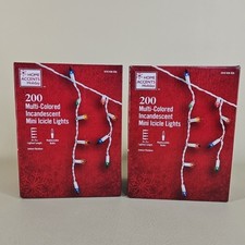 Home Accents 2  200 Multi Color Incandescent Mini Icicle ChristmasHoliday Lights