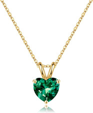 Heart Birthstone Necklace for Women - Dainty Heart Birthstone Pendant Sparkle 92