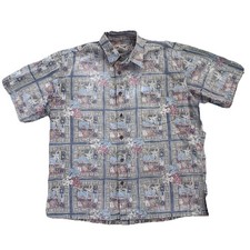 Cooke Street Honolulu Mens Hawaiian Village Shirt XL Vaca Beachy