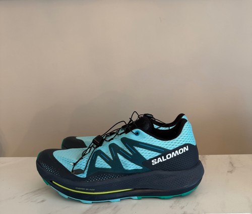 Salomon Pulsar Trail Running Shoes - Men's Size 10 (EUR 44) Light Blue Dark Navy