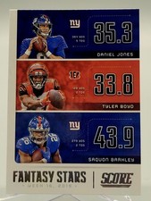 2020 SCORE JONES BOYD SAQUON BARKLEY FANTASY STARS WEEK 16 CARD GIANTS BENGALS