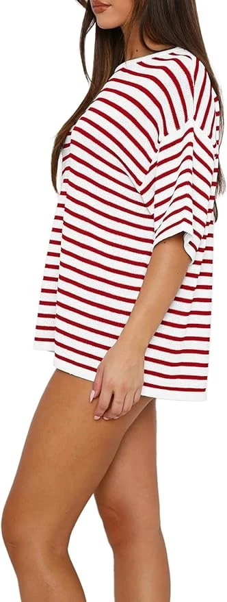 Ensemble Survêtement Femme 2 Pièces Rouge Rayé Taille L - Tenue Sport Fitness T- - Photo 3/4